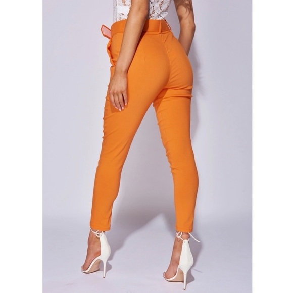 Orange High Waist Tapered Cropped Skinny Ankle Pants - Picture 7 of 10